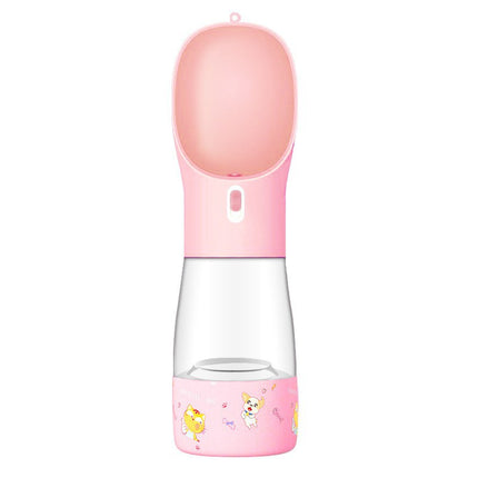 Portable Dog Water Bottle Feeder Bowl for Outdoor Travel – Leakproof Drinking Bottle for Pets