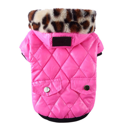 Cross-Border Pet Clothes Dog Coat with Fur Collar | Autumn Winter Warm Pet Dog Clothing
