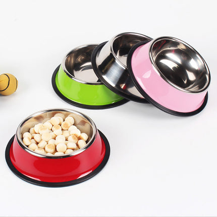 Stainless Steel Pet Feeding Bowl with Non-Slip Base – Durable Food & Water Bowl for Cats & Dogs