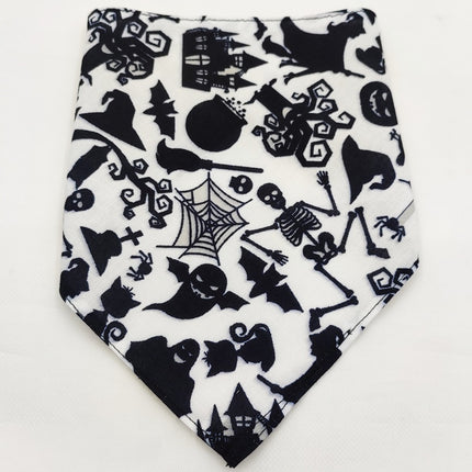 Halloween Pet Bandana Triangle Scarf for Dogs & Cats, Polyester Saliva Towel with Festive Prints