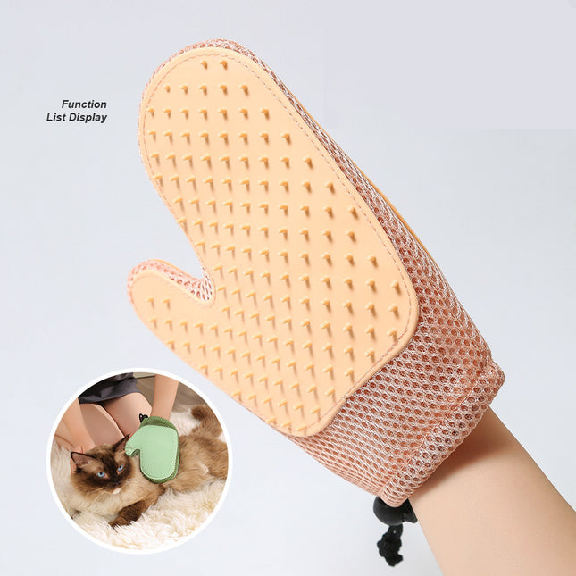 2-in-1 Pet Hair Removal Grooming Glove – Floating Hair Remover & Bath Massage Mitt for Dogs and Cats