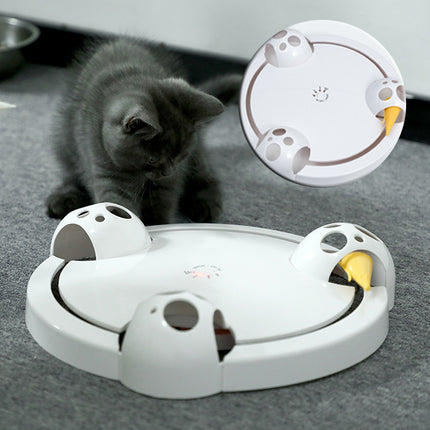 Electric Cat Catching Mouse Automatic Turntable Toy | Interactive Rotating Cat Play Wheel