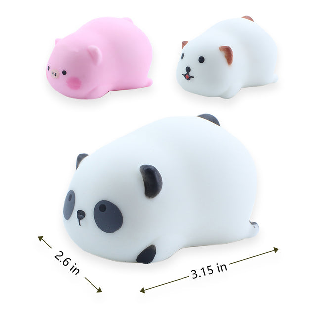 3 PCS Cute Animal Squeeze Toys Stress Relief Soft Squishy Set