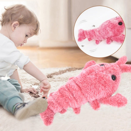 Electric Jumping Shrimp Cat Toy – USB Rechargeable Interactive Plush Lobster with Touch-Activated Swing Modes
