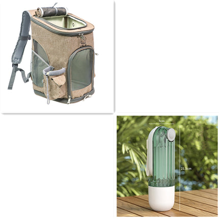 2-in-1 Portable Dog Water & Food Cup with Lanyard – Outdoor Walking Pet Drinking Feeder