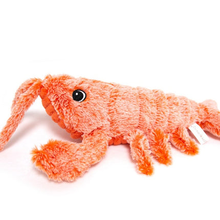 Electric Jumping Shrimp Cat Toy – USB Rechargeable Interactive Plush Lobster with Touch-Activated Swing Modes
