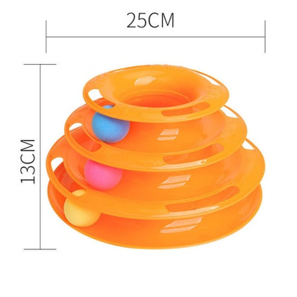 Interactive 4-Layer Cat Turntable Ball Track Toy – Multi-Level Puzzle & Play Tower