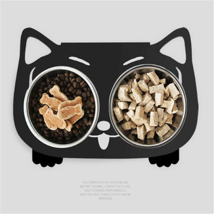 Anti-Spill Elevated Cat & Dog Feeding Bowl | Stainless Steel Tilted Food & Water Bowl