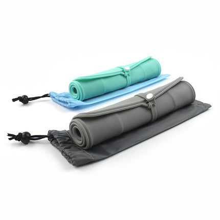 Portable Silicone Folding Double Pet Bowl with Storage Bag for Dogs & Cats