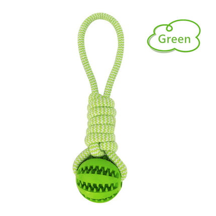 Dog Rope Chew Toy with Rubber Ball – Interactive Bite-Resistant Tooth Cleaning Toy for Small & Medium Dogs