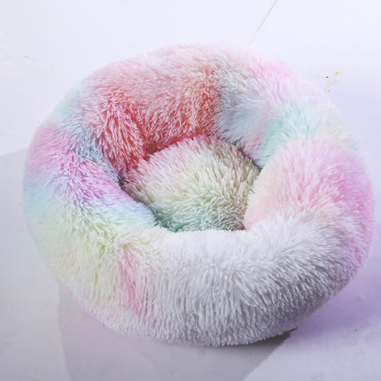 Plush Donut Pet Nest Bed – Soft Calming Round Bed for Dogs & Cats in Multiple Sizes