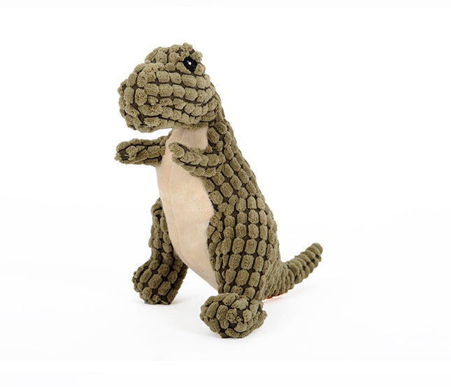 Dinosaur Plush Dog Toy with Squeaker – Interactive Chew Toy for Dogs