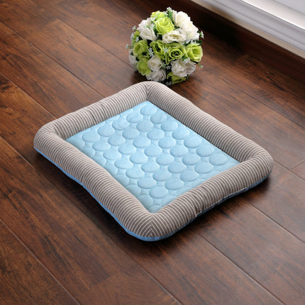 Pet Cooling Pad Bed for Dogs & Cats – Ice Silk Breathable Summer Cooling Mat with Non-Slip Base