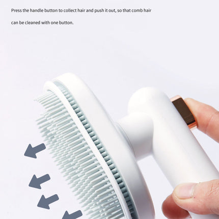 Self-Cleaning Pet Hair Removal Brush for Dogs – Floating Hair Comb with Massage & Easy-Clean Button