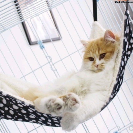 Double-Sided Lambskin Cat Hammock Hanging Bed – Warm Cage & Chair Mount Cat Swing for All Seasons