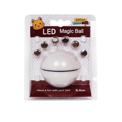 LED Laser Rolling Cat Toy Ball – 360° Smart Interactive Ball with Feathers, Catnip & USB Rechargeable