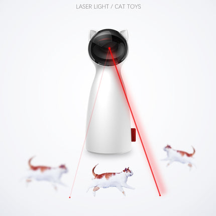 Smart Automatic Cat Laser Toy with Adjustable Circling Modes – LED Interactive Exercise Trainer
