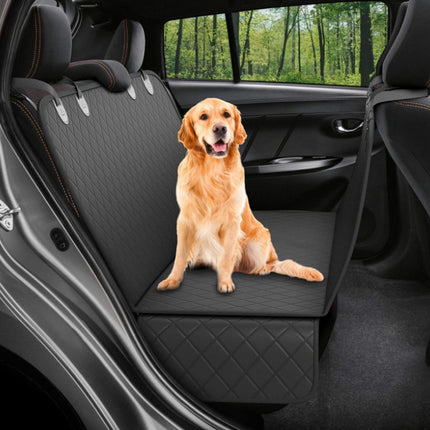Dog Car Seat Cover Mesh Pet Carrier Hammock Safety Protector Rear Back Seat Mat with Zipper and Pocket for Travel