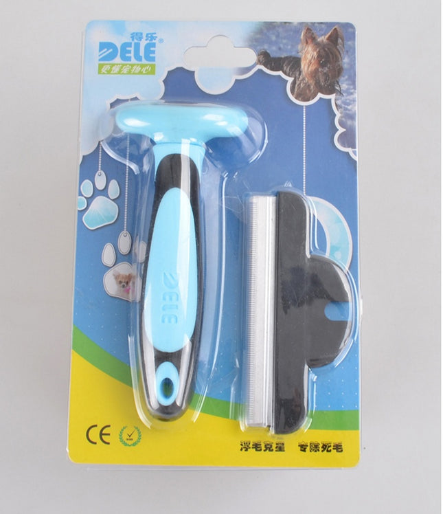 Pet Hair Removal Comb for Dogs & Cats – Stainless Blade Grooming Tool for Long Straight Hair