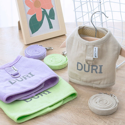 New Woven Fabric Dog Harness and Leash Set – Plaid Puppy Vest for Small & Medium Dogs and Cats