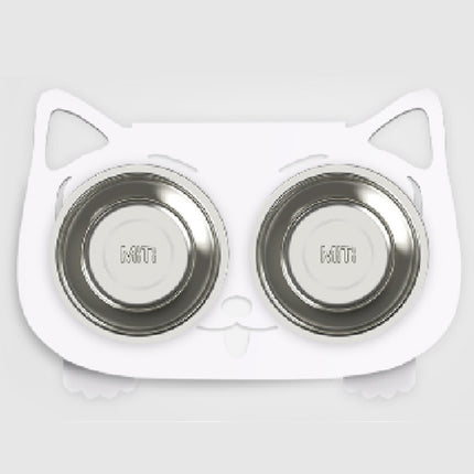 Anti-Spill Elevated Cat & Dog Feeding Bowl | Stainless Steel Tilted Food & Water Bowl