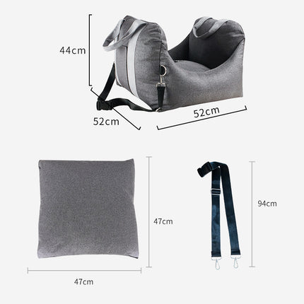 Detachable And Washable Portable Car Seat Four Seasons Pet Carrier – Soft Travel Dog Car Bed Kennel for Small & Medium Pets