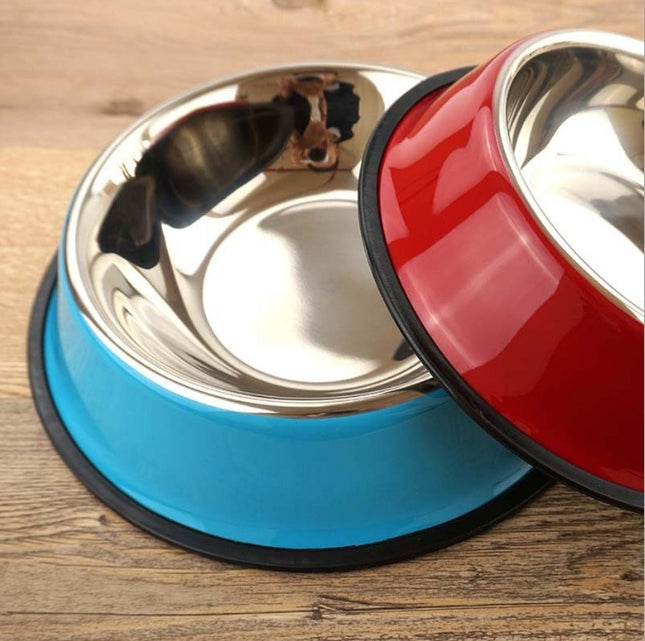 Stainless Steel Pet Feeding Bowl with Non-Slip Base – Durable Food & Water Bowl for Cats & Dogs