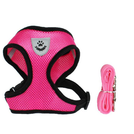 Breathable Mesh Pet Harness with Leash for Dogs & Cats | Adjustable Walking & Car Safety Vest