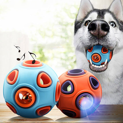 Luminous Sounding Dog Toy Ball – Light-Up Rubber Ball with Squeaky Sound for Dogs