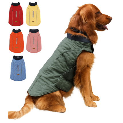 Waterproof Dog Winter Coat – Warm Fleece Jacket with Reflective Strips & Adjustable Fit
