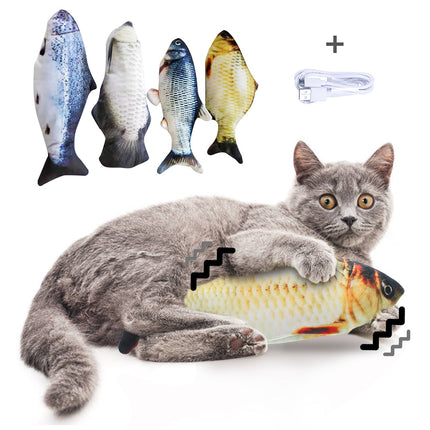 Electric Flopping Fish Cat Toy (Without Catnip) | Interactive Jumping Fish Simulation for Cats