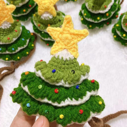 Pet Christmas Handmade Woolen Hat – Cute Christmas Tree Knit Hat for Cats & Small Dogs