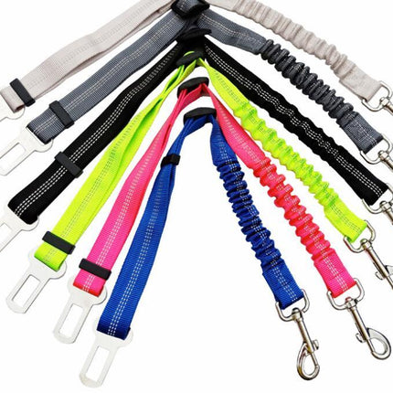 Adjustable Dog Seat Belt Car Seatbelt Harness Leads Elastic Reflective Safety Rope for Pets