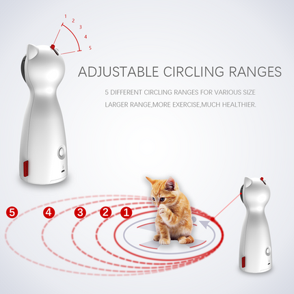 Smart Automatic Cat Laser Toy with Adjustable Circling Modes – LED Interactive Exercise Trainer