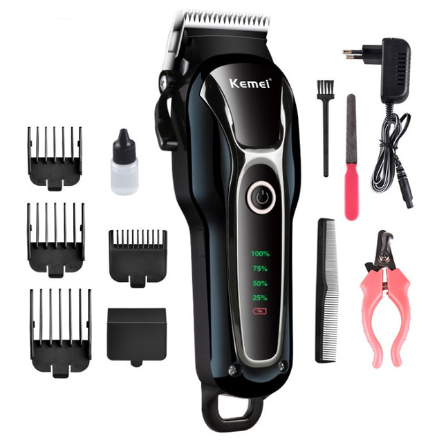 Kemei KM-1991 Professional Pet Hair Clipper – Rechargeable Low-Noise Grooming Trimmer for Dogs & Cats