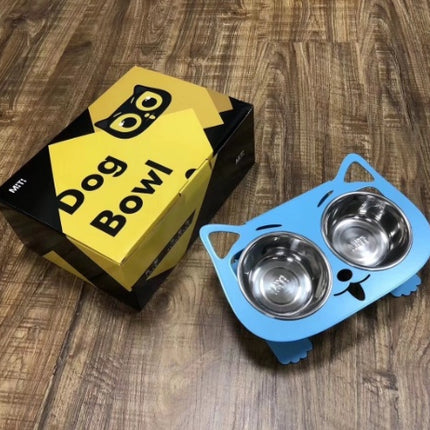 Anti-Spill Elevated Cat & Dog Feeding Bowl | Stainless Steel Tilted Food & Water Bowl