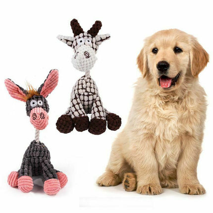 Plush Sound Dog Toy – Funny Puppy Chew Squeaky Toy for Clean Teeth & Interactive Play