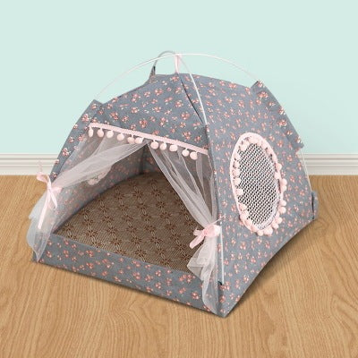 Removable & Washable Summer Pet Tent – Lightweight Cat & Dog Litter House for Small Pets