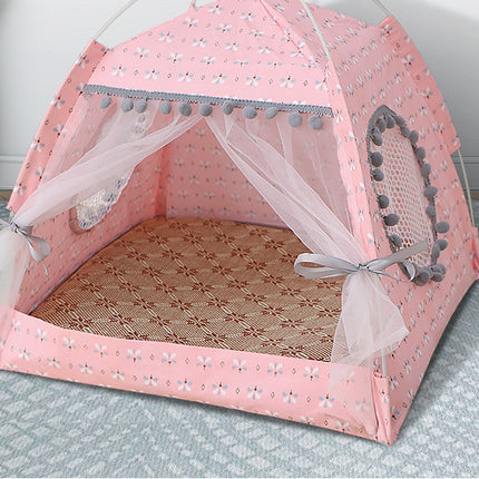 Removable & Washable Summer Pet Tent – Lightweight Cat & Dog Litter House for Small Pets