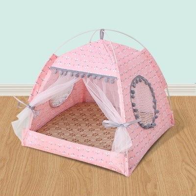 Removable & Washable Summer Pet Tent – Lightweight Cat & Dog Litter House for Small Pets