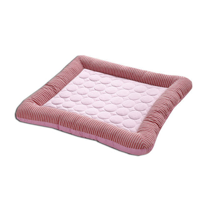 Pet Cooling Pad Bed for Dogs & Cats – Ice Silk Breathable Summer Cooling Mat with Non-Slip Base