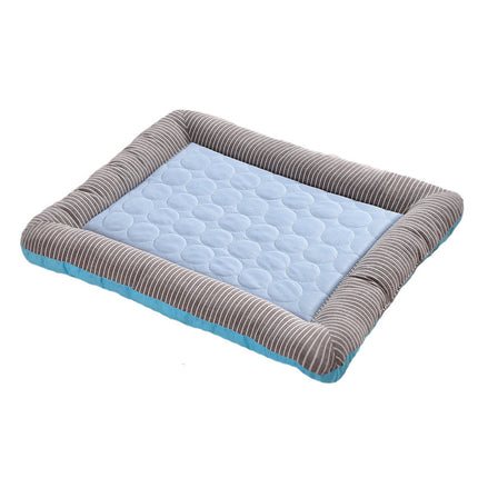 Pet Cooling Pad Bed for Dogs & Cats – Ice Silk Breathable Summer Cooling Mat with Non-Slip Base