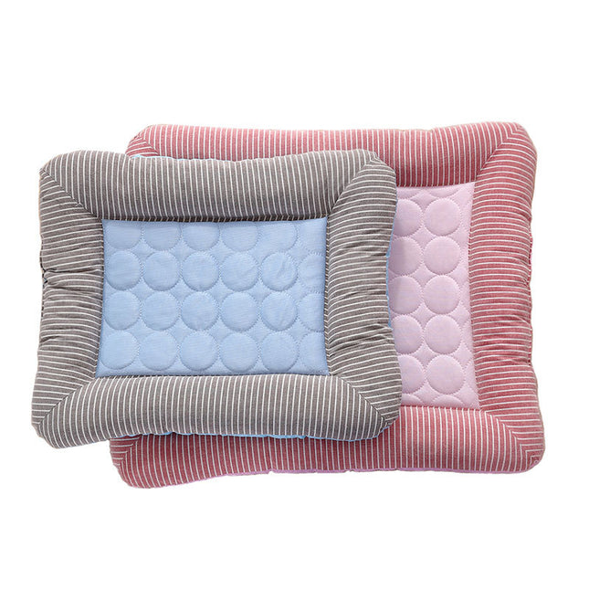 Pet Cooling Pad Bed for Dogs & Cats – Ice Silk Breathable Summer Cooling Mat with Non-Slip Base