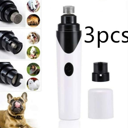 USB Rechargeable Pet Nail Grinder for Dogs & Cats, Low-Noise Electric Nail Clippers with Detachable Grinding Wheel