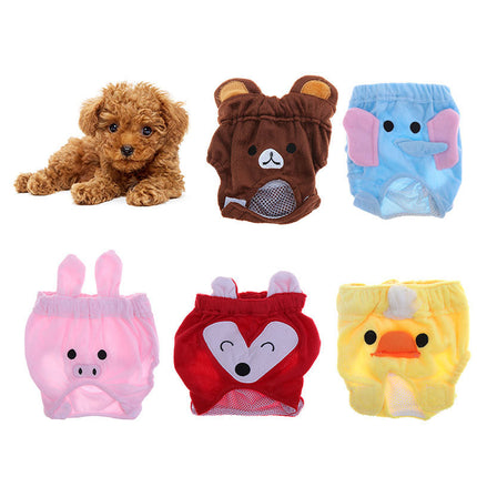 Reusable Dog Diapers Belly Band – Cartoon Cotton Physiological Underwear for Small Dogs