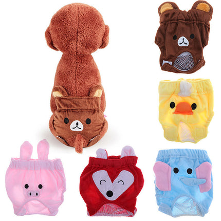 Reusable Dog Diapers Belly Band – Cartoon Cotton Physiological Underwear for Small Dogs