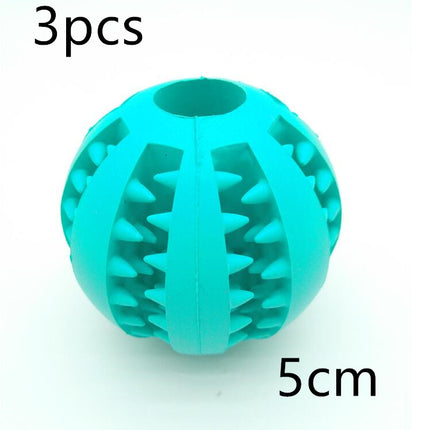 Pet Slow Feeder Dog Toy Rubber Treat Ball – Interactive Chew & Dental Cleaning Toy