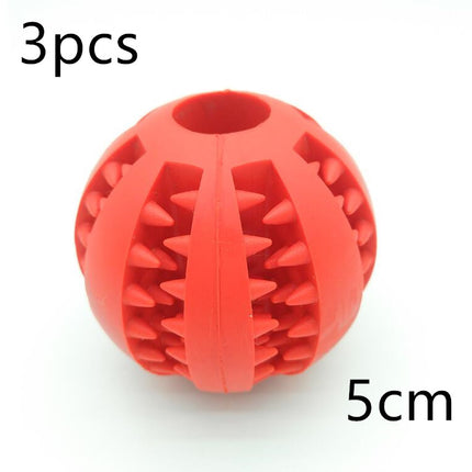 Pet Slow Feeder Dog Toy Rubber Treat Ball – Interactive Chew & Dental Cleaning Toy
