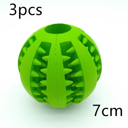 Pet Slow Feeder Dog Toy Rubber Treat Ball – Interactive Chew & Dental Cleaning Toy