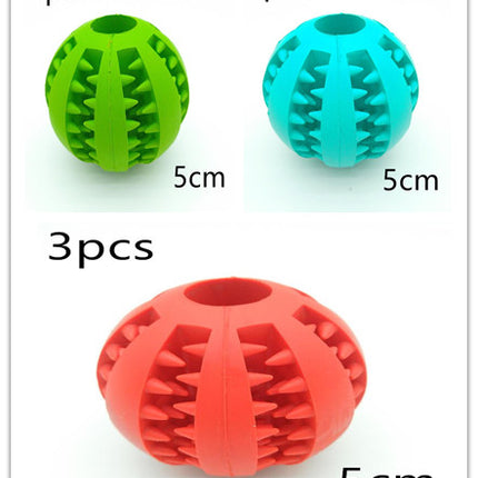 Pet Slow Feeder Dog Toy Rubber Treat Ball – Interactive Chew & Dental Cleaning Toy